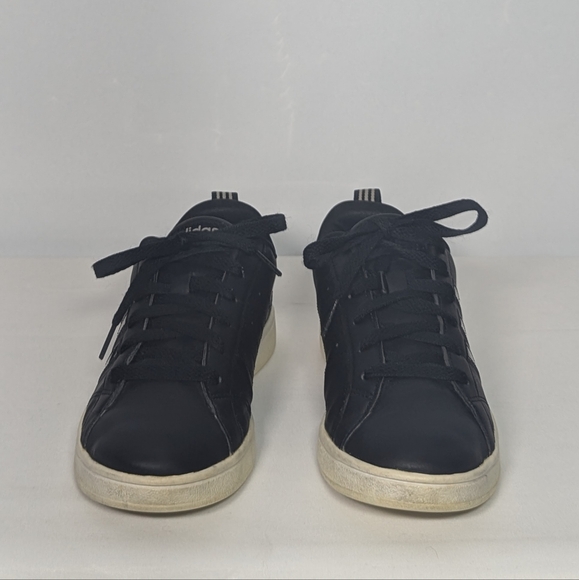 NEW adidas Womens VS Advantage Leather Sneaker 7 black/black - Picture 3 of 4